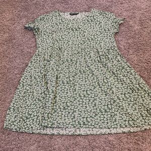 Green floral dress